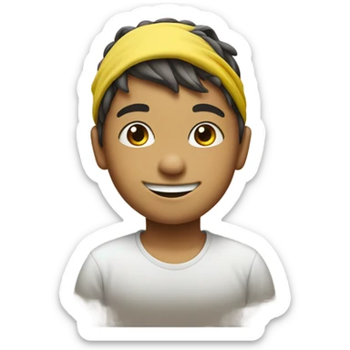 smilings boy in hairband portrait sticker