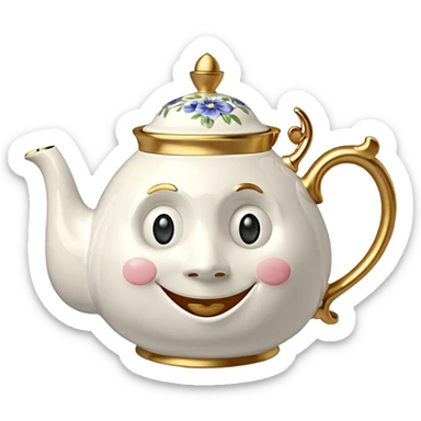 A character from the fairy tale Beauty and the Beast: Mrs. Potts, the lady who was turned into a teapot and retains the teapot's original form. sticker