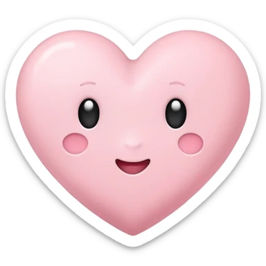 Cute minimalistic heart emoji, soft colors, cozy style sticker