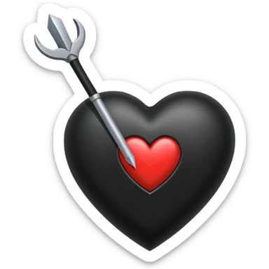 Corazón negro con una flecha sticker