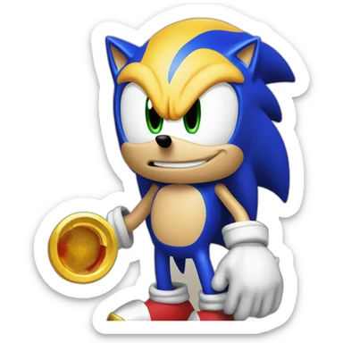 sonic con un letrero que diga Mateo sticker