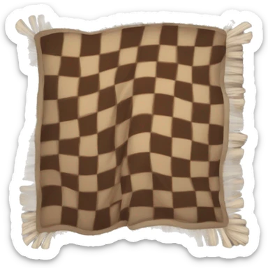 Brown checkered blanket sticker