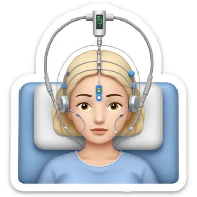 woman sleeping polysomnography sleep test with electrodes attached to head sticker