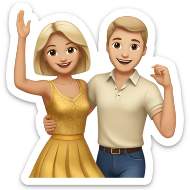 two caucasian people dancing in the club sticker