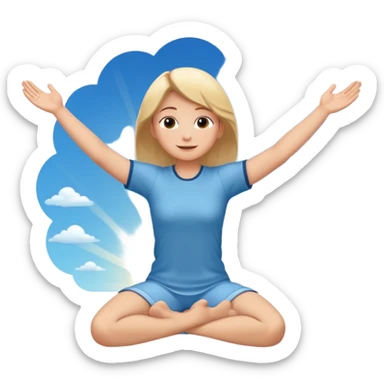 Thanking the sky on knees arms outstretched  sticker