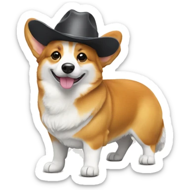 corgi avec un chapeau sticker