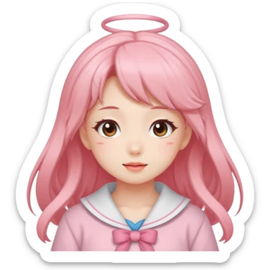 A Kawaii anime girl doing aeogyo  sticker