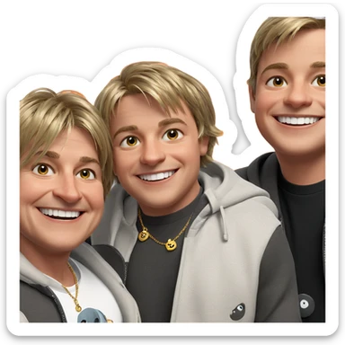 boys smiling with jewelry sticker