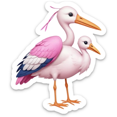 Cigueña cargando un bebé humano sticker