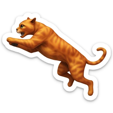 jumping orange burnt panther sticker