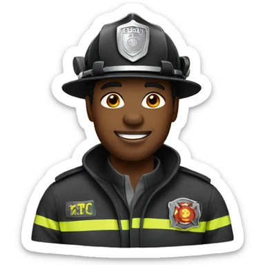 Black firefighter sticker