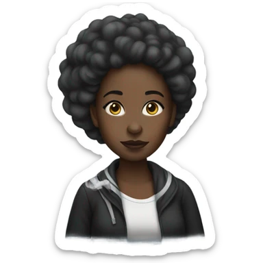 Black girl with smoke sticker