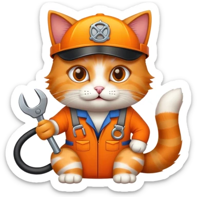 A cat mechanic  sticker