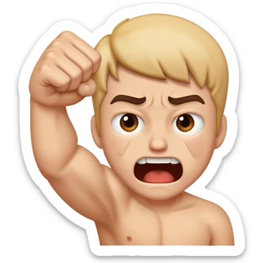 Getting hit in the face by your fist sticker