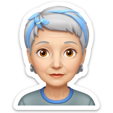 elderly white woman with short grey hair sticker
