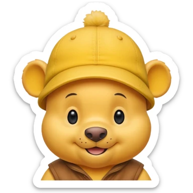 winnie the Pooh with cap  sticker