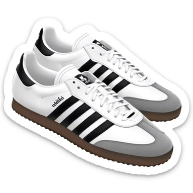 A pair of Adidas samba shoes in the color black and white sticker