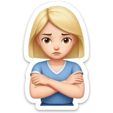 Annoyed Girl with arms crossed sticker