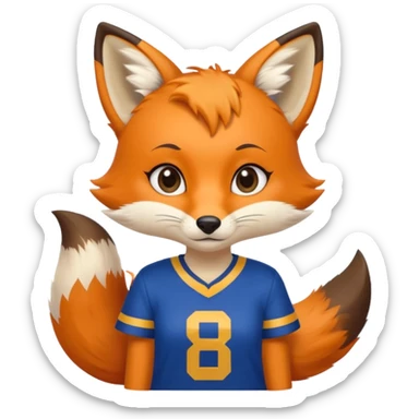 A cute girl fox with a bushy tail wearing a LA Rams shirt sticker