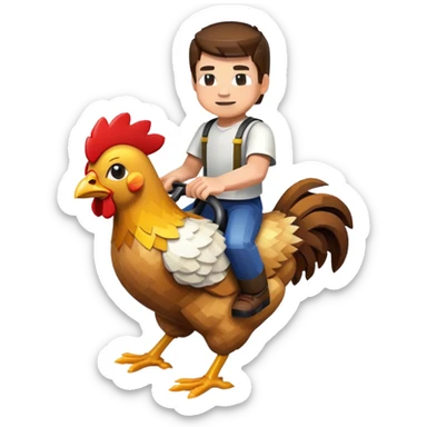 Minecraft chicken jockey  sticker