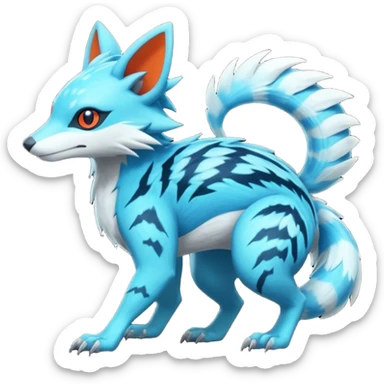  exotic tropical cyber-Sleuth-Litten-Linoone-Noibat-Fakémon-Pokémon-Vernid-creature sticker