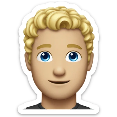 light curl blonde man blue eyed sticker