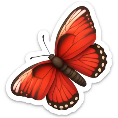 Solid Red butterfly side view sticker