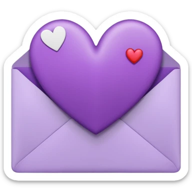 IOS's love letter emoji but with a purple heart instead of a red heart sticker