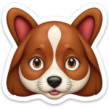 Dark red brown dog with honey brown eyes half floppy ears  sticker