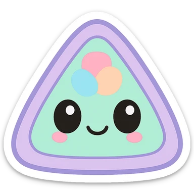 triangular rolled-rice gimbap, cute style, no background sticker