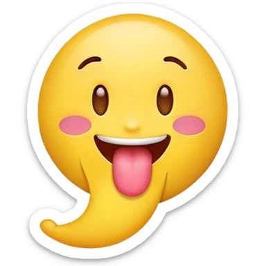 yellow emoji blushing with tongue out to the side sticker