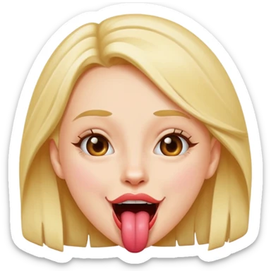 Girl  joking her self with Tounge sticking out sticker