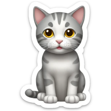Gato gris a rallas sticker