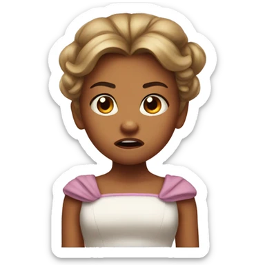 angry princess little girl  sticker