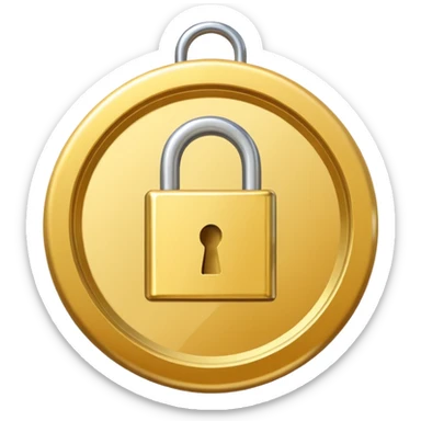 a gold medal with ONLY ONE lock engraved on it sticker