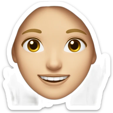 A white girl with a beautiful smile and dark blonde hair sticker