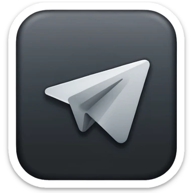 create a app iconj of the telegram in black-grey sticker
