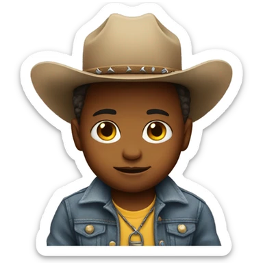 baby wearing cowboy hate sticker