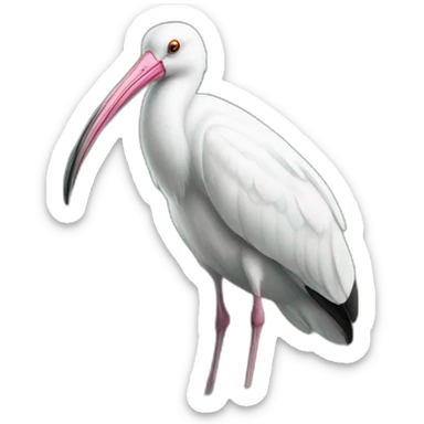 Australian white ibis peaking out of a recycling bin sticker