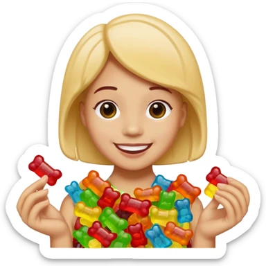 person made of candy, with accessories from candy sticker