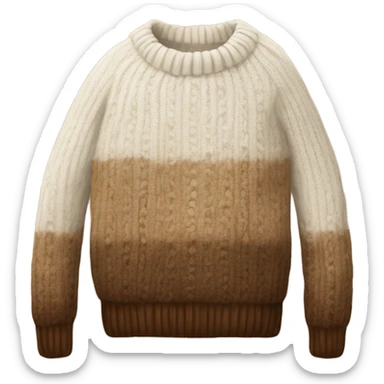 Cozy knited white brown fall sweater  sticker