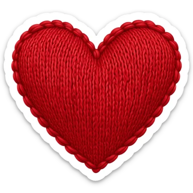 Knitted textured heart  sticker