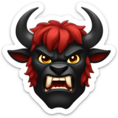 The black and red Minotaur angry sticker