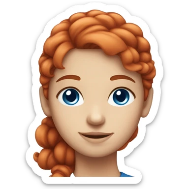 girl with red hair and blue eyes sticker