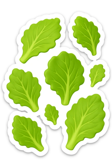 EMOJI STILE IPHONE 3D DI foglie di insalata che fluttuano in aria sticker