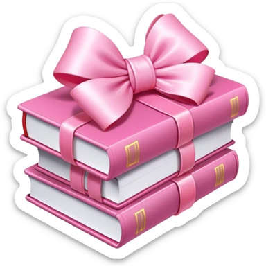 pink light romance books and bow sticker