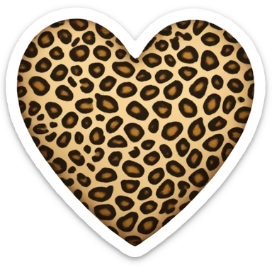 Leopard print heart sticker
