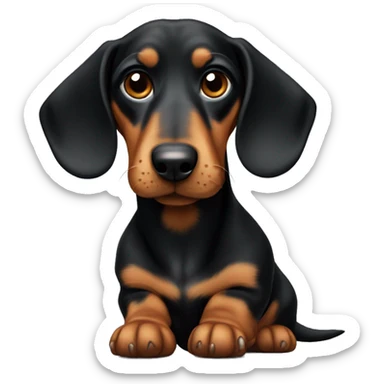 dauchshund black and tan  sticker