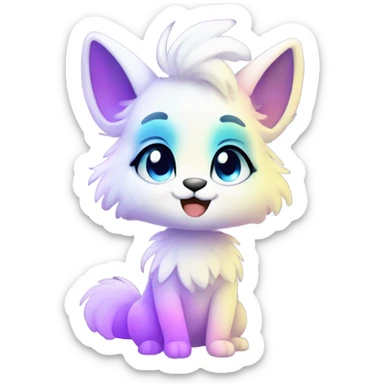Adorable innocent cute gradient-Sparkle-nebula-fursona anthropomorphic furry full body sticker
