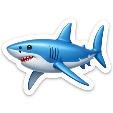 glitter azul-marinho tubarão sticker
